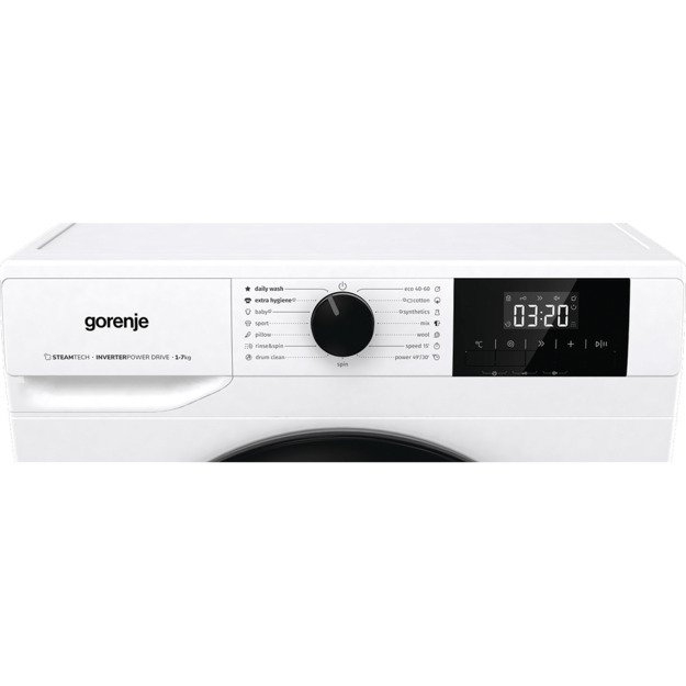 Gorenje Washing machine | W3NGPI72SBS | Energy efficiency class B | Front loading | Washing capacity 7 kg | 1200 RPM | Depth 43. 4