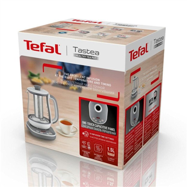 TEFAL BJ551B10 | Tea Kettle | 1400 W | 1.5 L | Glass | 360&deg; rotational base | White/Grey
