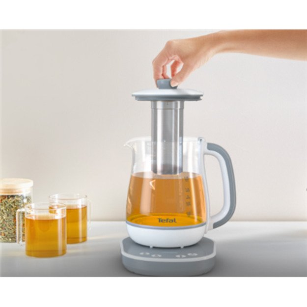 TEFAL BJ551B10 | Tea Kettle | 1400 W | 1.5 L | Glass | 360&deg; rotational base | White/Grey
