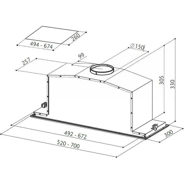 FABER INCA LUX EV8 X/BK A52, juoda/nerūdijančiojo plieno 7