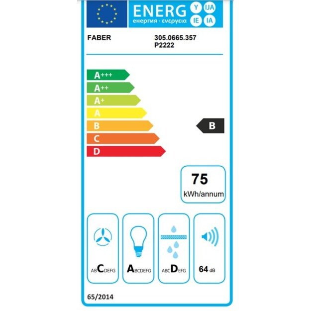FABER INCA LUX EV8 X/BK A52, juoda/nerūdijančiojo plieno 5