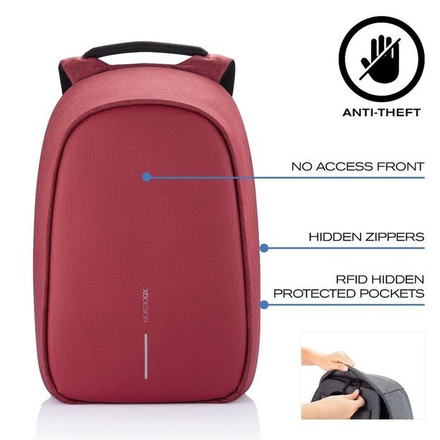XD DESIGN ANTI-THEFT BACKPACK BOBBY HERO SMALL RED P/N: P705.704 10