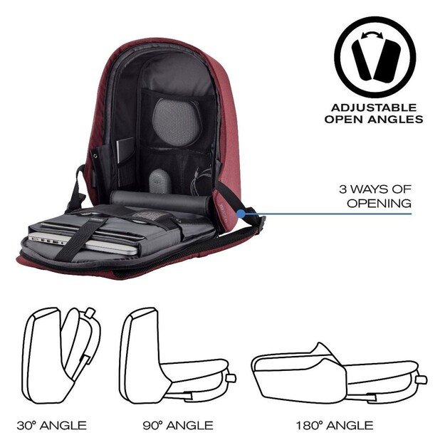 XD DESIGN ANTI-THEFT BACKPACK BOBBY HERO SMALL RED P/N: P705.704 11