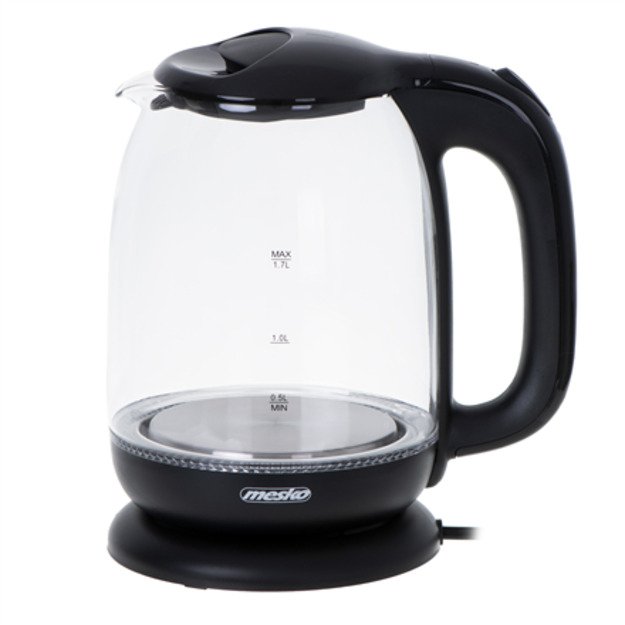 Mesko | Kettle | MS 1302b | Electric | 2200 W | 1.7 L | Glass | 360° rotational base | Black 5