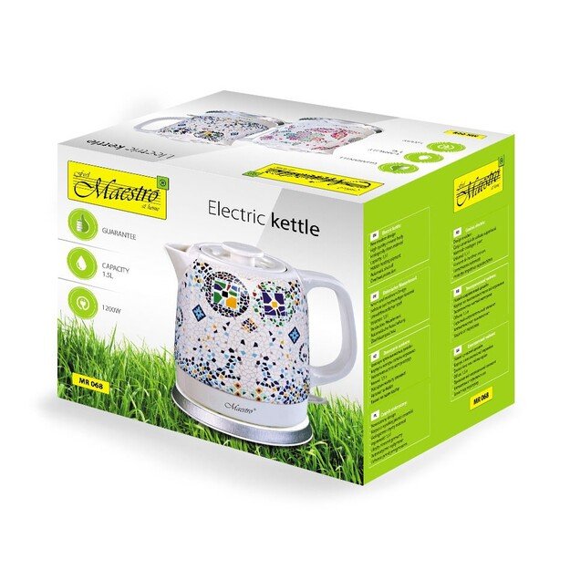 Ceramic electric kettle MAESTRO MR-068 1,5L 1500W (MR-068-MOSAIC) 1