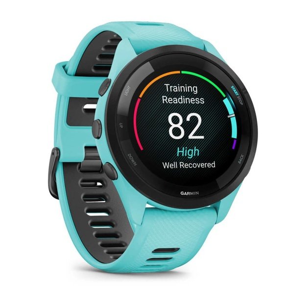 Garmin Forerunner 265 3.3 cm (1.3 ) AMOLED 46 mm Digital 416 x 416 pixels Touchscreen Black, Blue Wi-Fi GPS (satellite)