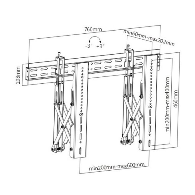 Sbox Video Wall Fixed Mount 37 -70  45kg LVW02-46F