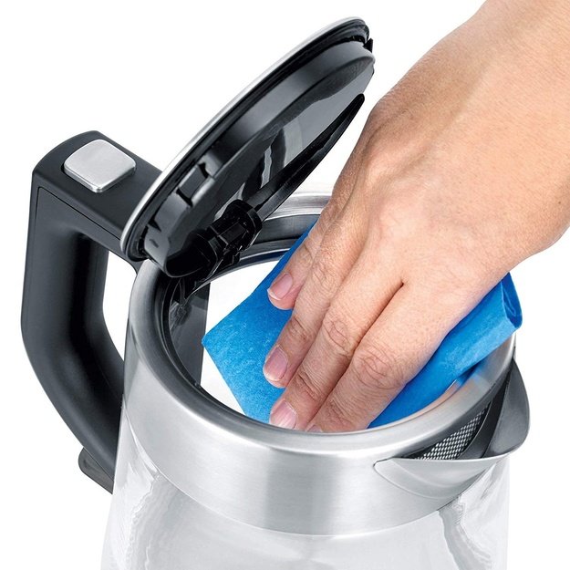 Severin WK 3468 electric kettle 1 L 2200 W Black, Stainless steel, Transparent