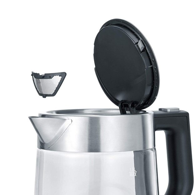 Severin WK 3468 electric kettle 1 L 2200 W Black, Stainless steel, Transparent