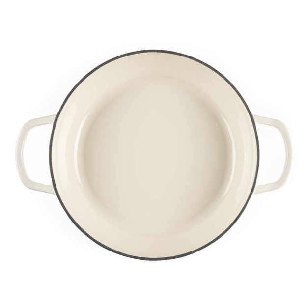 Salter BW13772C Chester 2.8L Shallow Cast Iron Casserole Pot 30 cm, Cream