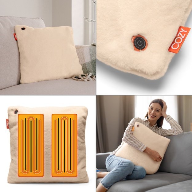 Bodi-Tek COZY Una Heated Comfort Cushion & Power Bank 10000 mAh, Beige