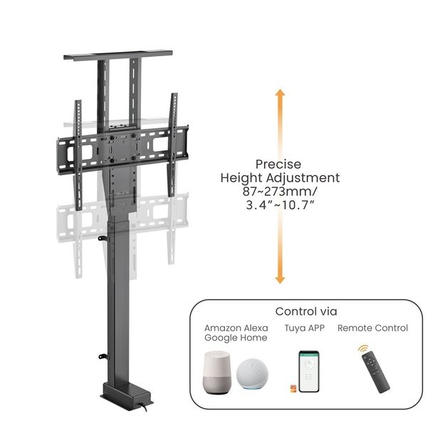 Maclean MC-866T Smart Motorized Electric TV Lift TUYA Mobile App Floor Mount Bracket Alexa Google Home 37  -80   60kg Cabinet