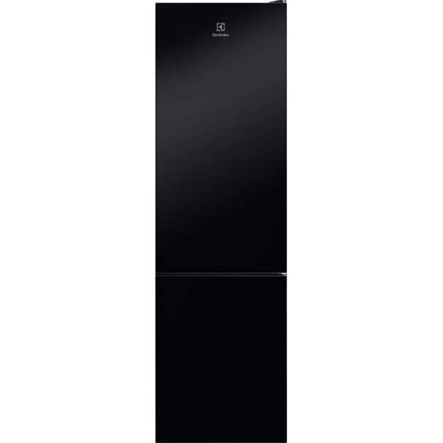 201 cm auk&scaron;čio  juodo stiklo durimis No Frost &scaron;aldytuvas su &scaron;aldikliu Electrolux LNT7ME36K2