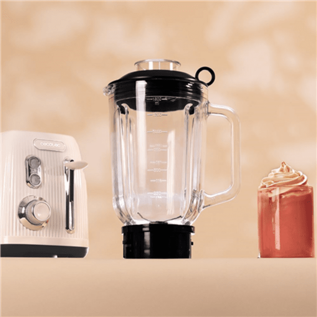 Blender | Power Black Titanium RetroBeige | Cecotec Tabletop | 1200 W | Jar capacity 1.5 L | Jar material Glass | Beige