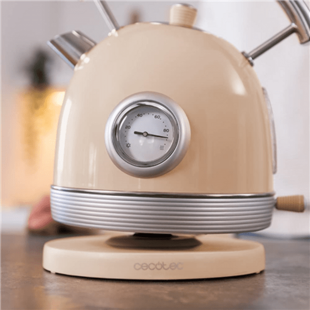 Cecotec Kettle | ThermoSense 420 Vintage | 2200 W | Electric | 1.8 L | Stainless steel | 360&deg; rotational base | Light Beige