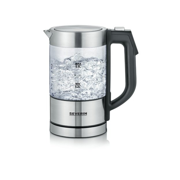 Severin WK 3458 electric kettle 0.5 L 1100 W Black, Transparent