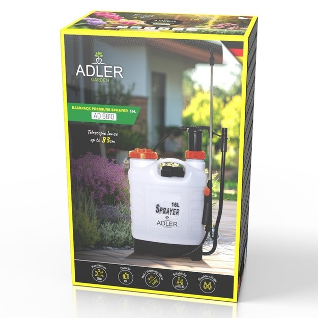 Backpack pressure sprayer ADLER AD 6810 16L