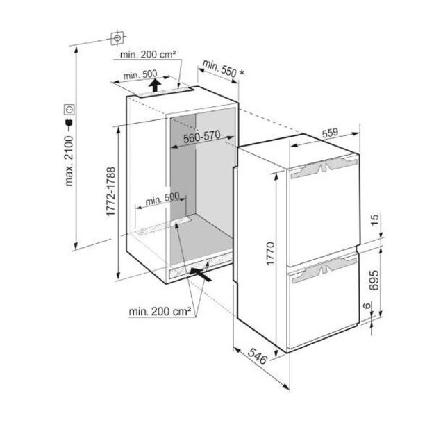 Įmontuojamas &scaron;aldytuvas Liebherr ICNd 5133 Plus NoFrost