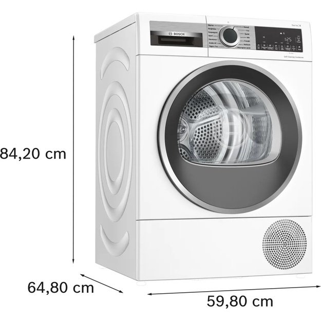 Džiovyklė su &scaron;ilumos siurbliu BOSCH WQG245DBSN, 9 kg