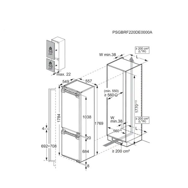 Įmontuojamas &scaron;aldytuvas AEG 6000, NoFrost, TC6MS18FDF
