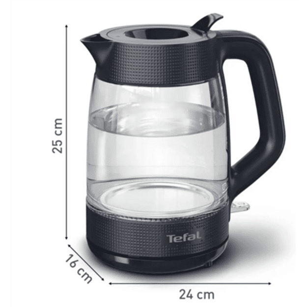 TEFAL Kettle | KO2G08E0 | 2000 W | Electric | 1.7 L | Heat-resistant glass | 360&deg; rotational base | Black/Transparent