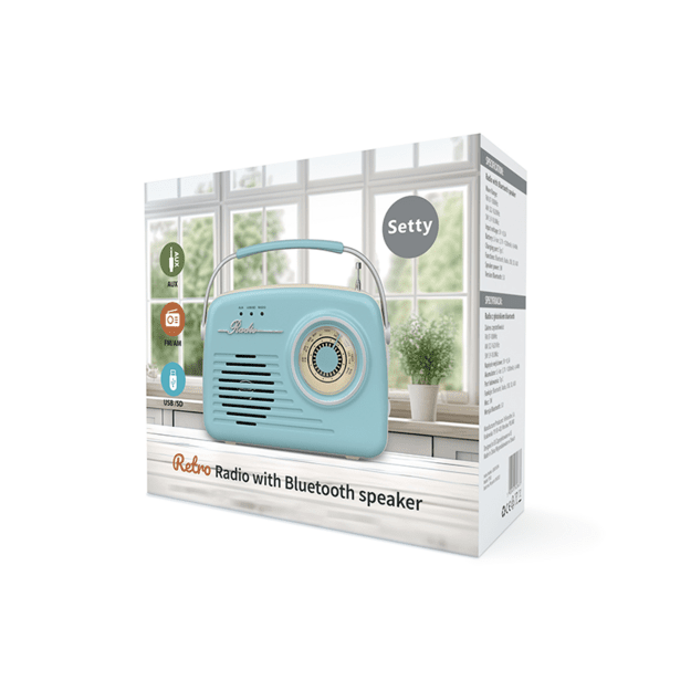 Setty Bluetooth speaker with radio Retro P350 Blue