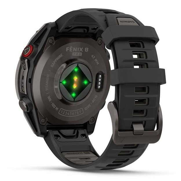 Garmin fēnix 8 Pro 3.56 cm (1.4 ) AMOLED 47 mm Digital 454 x 454 pixels Touchscreen Grey Wi-Fi GPS (satellite)