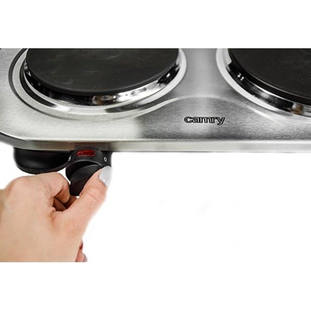 Camry | CR 6511 | Number of burners/cooking zones 2 | Rotary knobs | Electric | Stainless steel