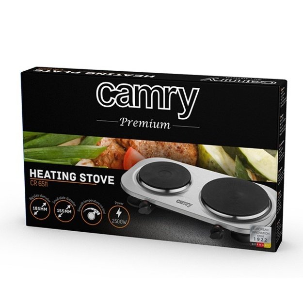 Camry | CR 6511 | Number of burners/cooking zones 2 | Rotary knobs | Electric | Stainless steel