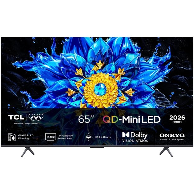 TCL P8L 65P8L TV 165.1 cm (65 ) 4K Ultra HD Smart TV Wi-Fi Black 450 cd/m&sup2;