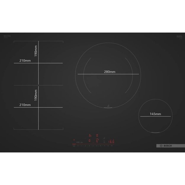 Įmontuojama indukcinė kaitlentė Bosch Serija 6, PVS81AHC1E, 80 cm