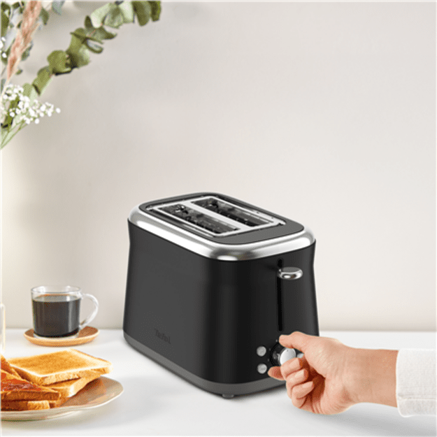 TEFAL Toaster | TT7208E0 Collection Retro | Power 850 W | Number of slots 2 | Housing material Stainless steel | Black