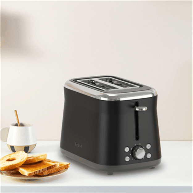 TEFAL Toaster | TT7208E0 Collection Retro | Power 850 W | Number of slots 2 | Housing material Stainless steel | Black
