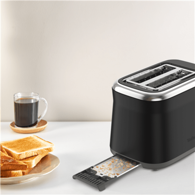 TEFAL Toaster | TT7208E0 Collection Retro | Power 850 W | Number of slots 2 | Housing material Stainless steel | Black