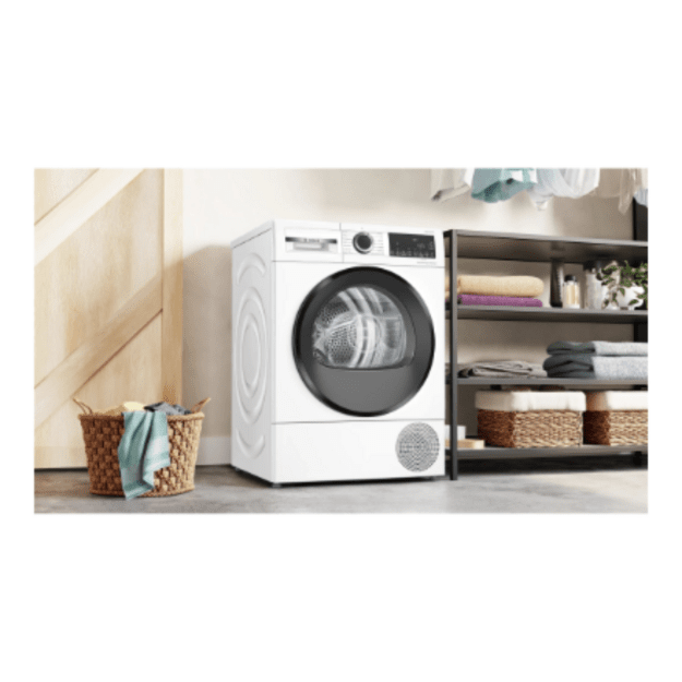Bosch Dryer Machine | WQG2420PSN | Energy efficiency class A++ | Front loading | 9 kg | Heat pump | LED | Depth 61.3 cm | White