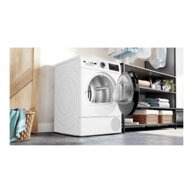 Bosch Dryer Machine | WQG2420PSN | Energy efficiency class A++ | Front loading | 9 kg | Heat pump | LED | Depth 61.3 cm | White
