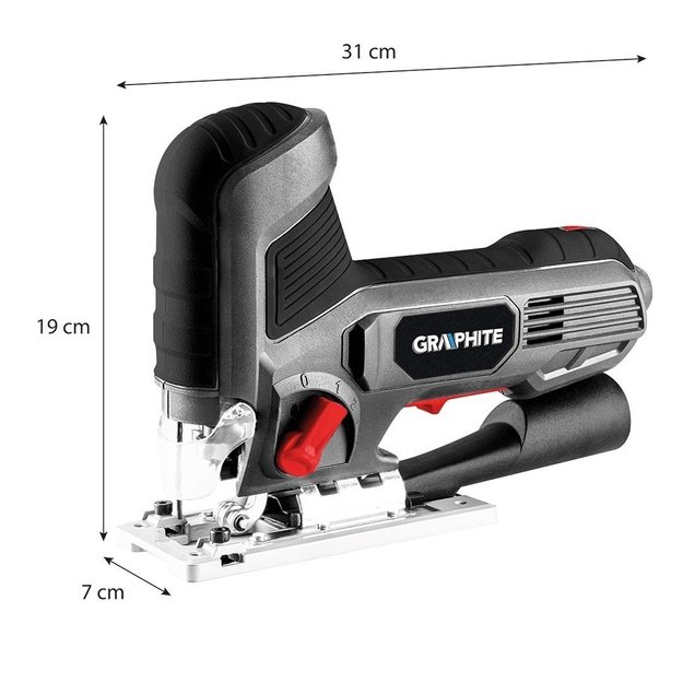 Jigsaw 600W, stroke count 800-3000 min-1, with body handle