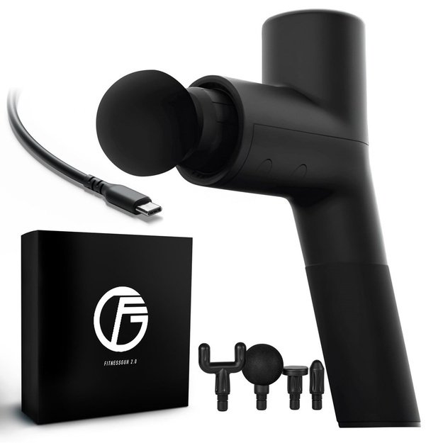 Extralink Massage Gymgun Fit 2.0 Lite | Pistolet do masażu | 4 głowice, 6 tryb&oacute;w