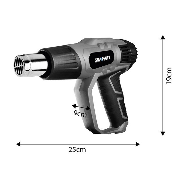 Heat gun 2000W, temperature range:I: 50oC, II: 50-550oC, III: 50-550oC, suitcase