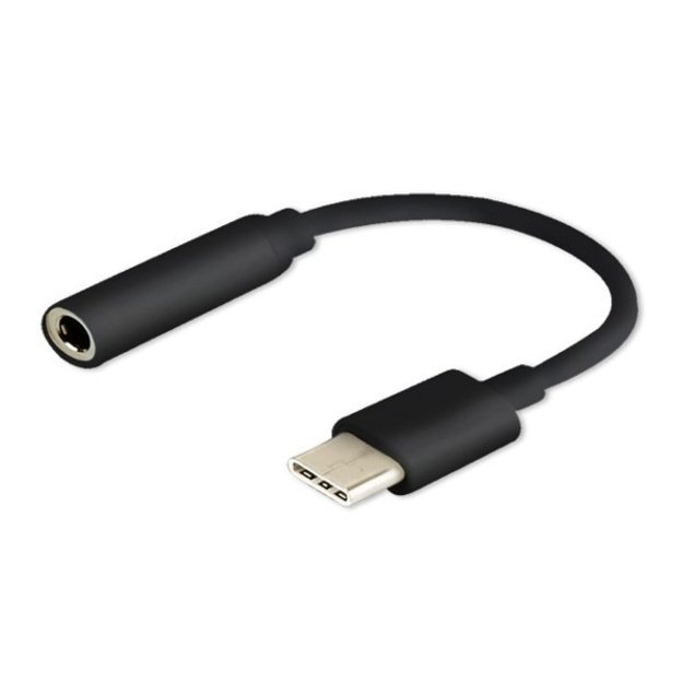 Adapter SAVIO AK-35/B (Socket type C - Jack stereo 3,5 mm , 0,12m, black color)