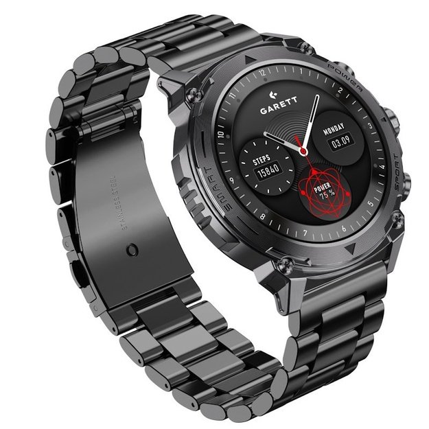 I&scaron;manusis laikrodis su lietuvi&scaron;ku meniu Garett Atom Black steel
