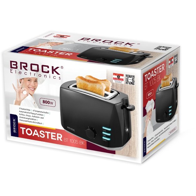 Brock BT 1005 BK Toaster 800W, Black