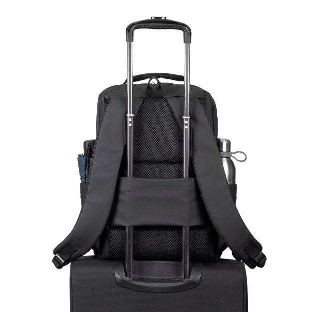 RIVACASE 8435 backpack for laptop 17.3  Tegel ECO, black, waterproof material, eco rPet, pockets for smartphone, documents,