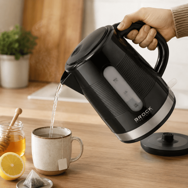 Brock WK 9904 BK Kettle With 360 Degree Base 1,7L 2200W Black/Steel