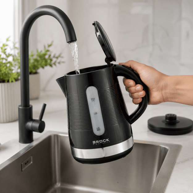 Brock WK 9904 BK Kettle With 360 Degree Base 1,7L 2200W Black/Steel