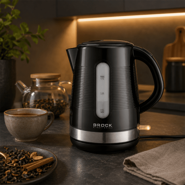 Brock WK 9904 BK Kettle With 360 Degree Base 1,7L 2200W Black/Steel
