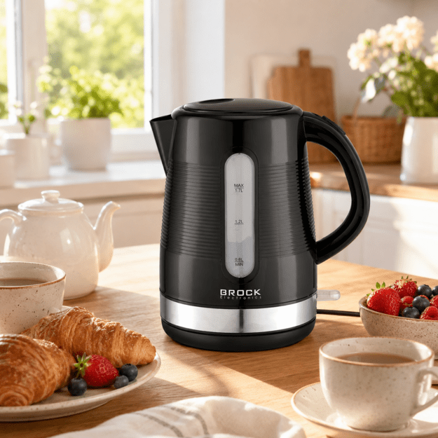 Brock WK 9904 BK Kettle With 360 Degree Base 1,7L 2200W Black/Steel