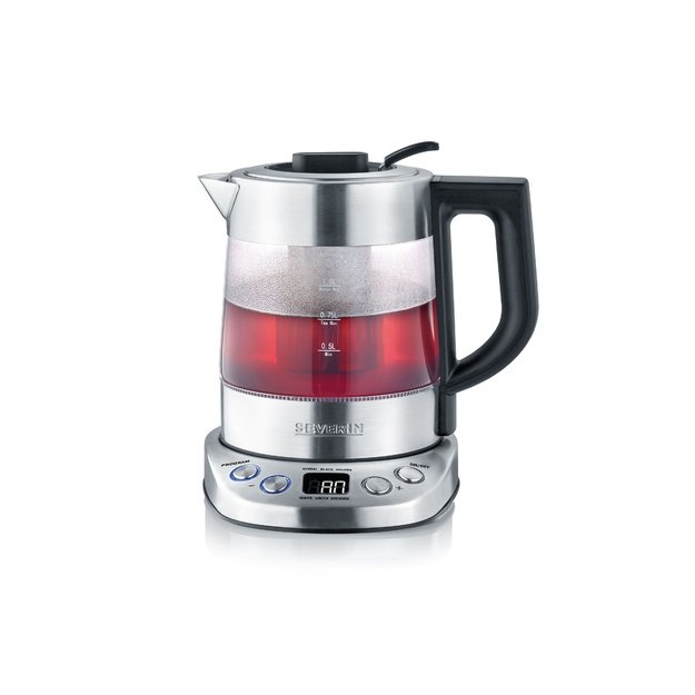 Severin WK 3473 electric kettle 1 L 2200 W Stainless steel, Transparent