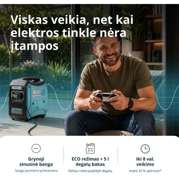 Inverterinis generatorius 2000W, KS 2000i S K&Ouml;NNER  amp S&Ouml;HNEN