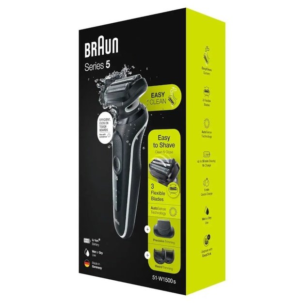 Braun Series 5 51-W1500s Foil shaver Trimmer Black